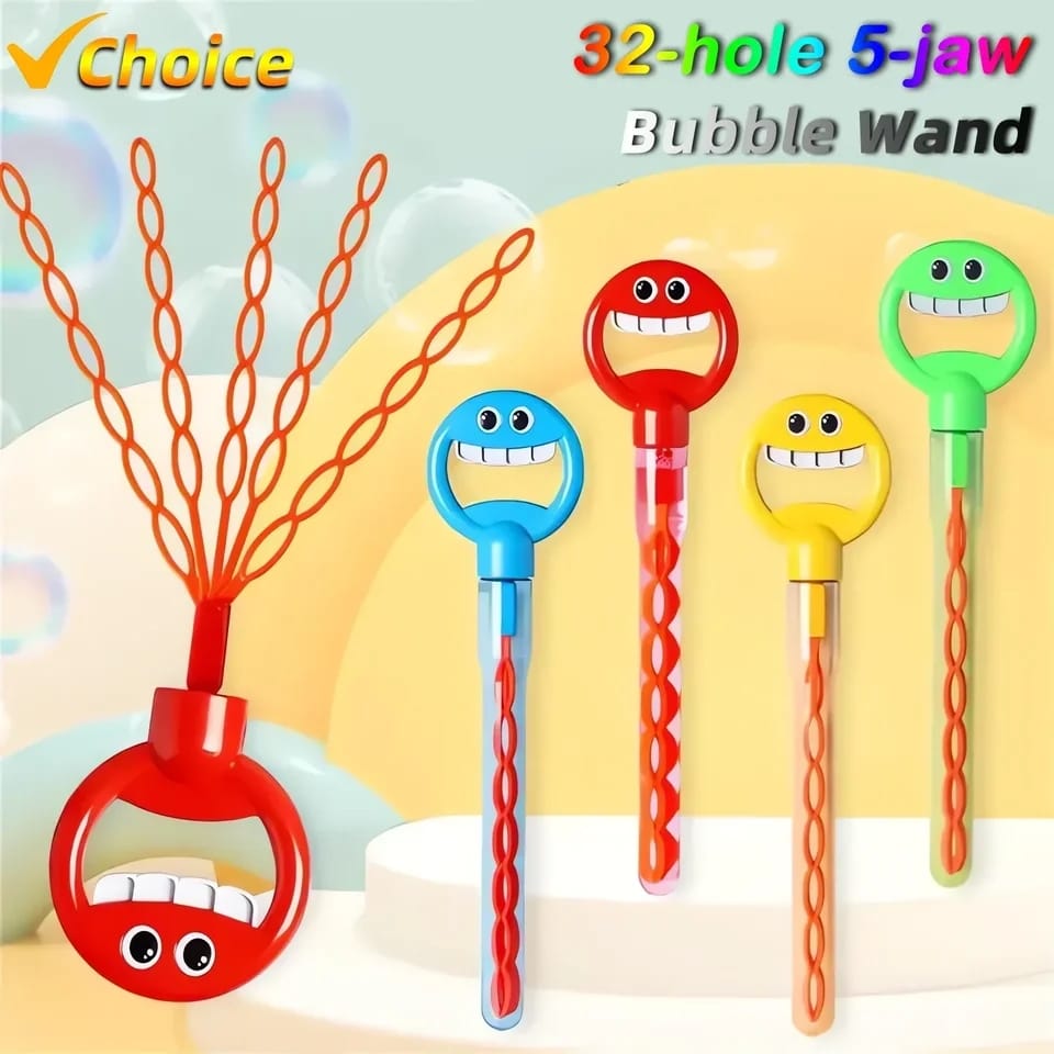 Smiling Face Soap Bubble Maker, 32 Holes Bubble Stick Blower Maker Bottle, Outdoor Activity Fun Soap Blowing Toy Smiling Face Soap Bubble Maker, 32 Holes Bubble Stick Blower Maker Bottle, Outdoor Activity Fun Soap Blowing Toy